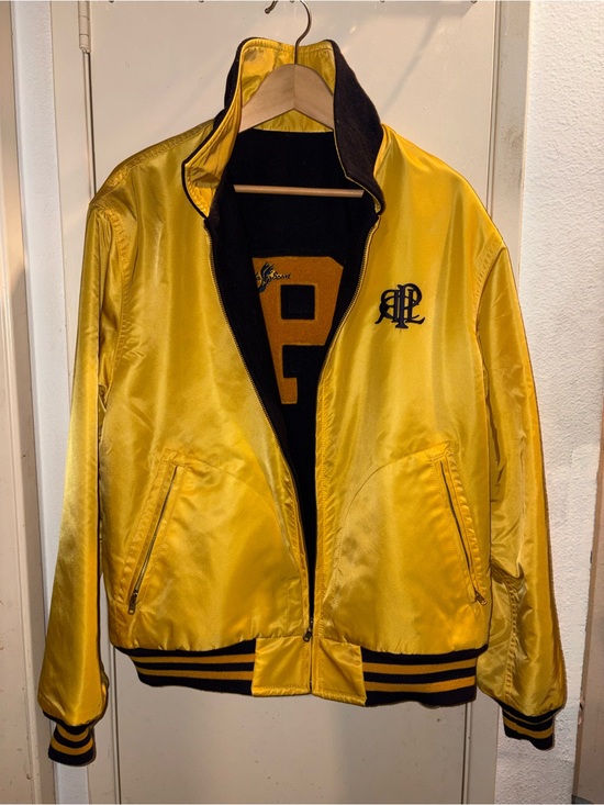 Polo Ralph Lauren Other - Polo by Ralph Lauren Yellow Satin Bomber Jacket with Black Trim